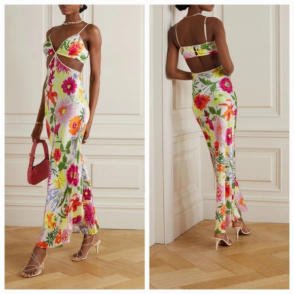Reformation Poppies Silk Dress in Fabrizia size 6 NWT - Picture 1 of 12